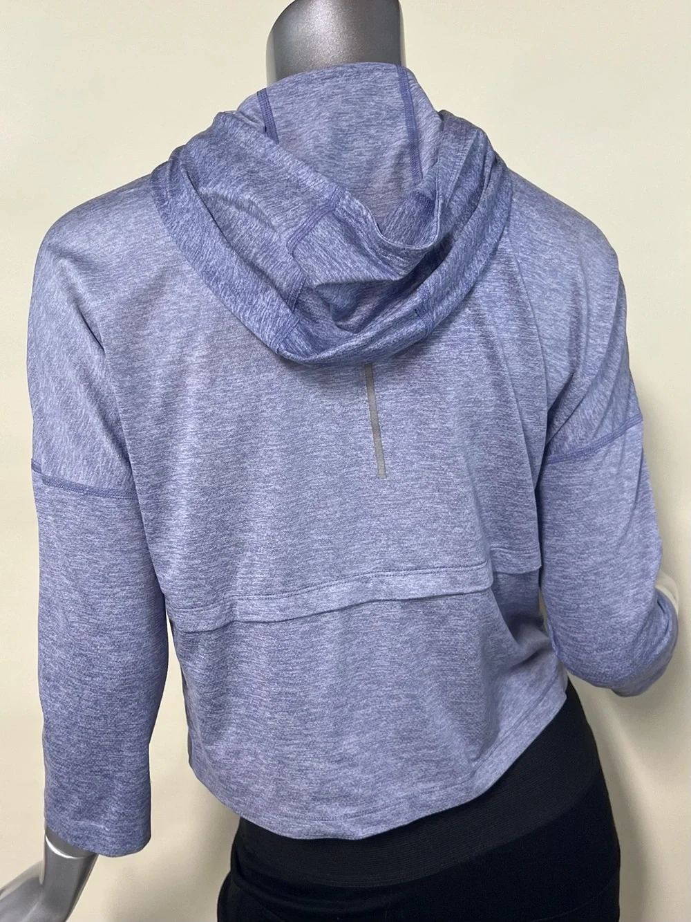 Nike Dri Fit Running Women’s Small Crop Hoodie Athletic Top Half Sleeve Blue